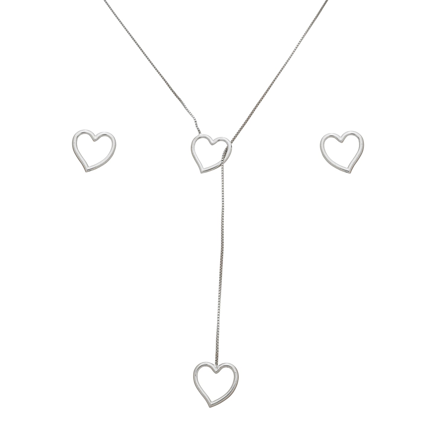 Colar Gravatinha Coração Prateado