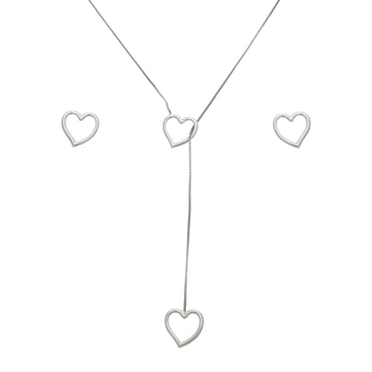 Colar Gravatinha Coração Prateado