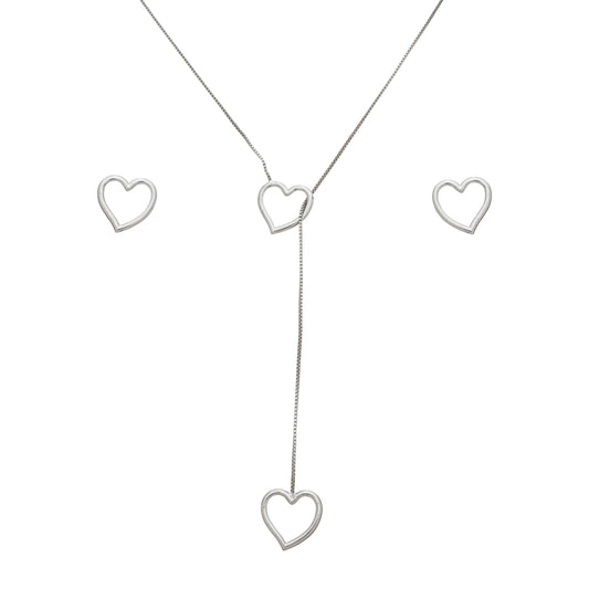 Colar Gravatinha Coração Prateado